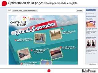 Optimisation de la page: développement des onglets
 