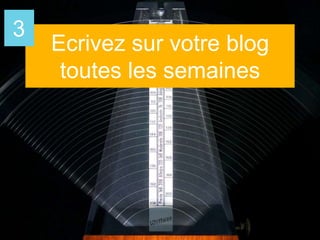 Ecrivez sur votre blog
toutes les semaines
3
 