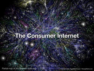 The Consumer Internet




Partial map of the Internet, opte.org   Copyright 2009, Russ Maschmeyer / StrangeNative.com
 
