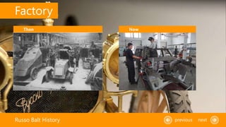 Factory
Russo Balt History previous next
Then Now
 