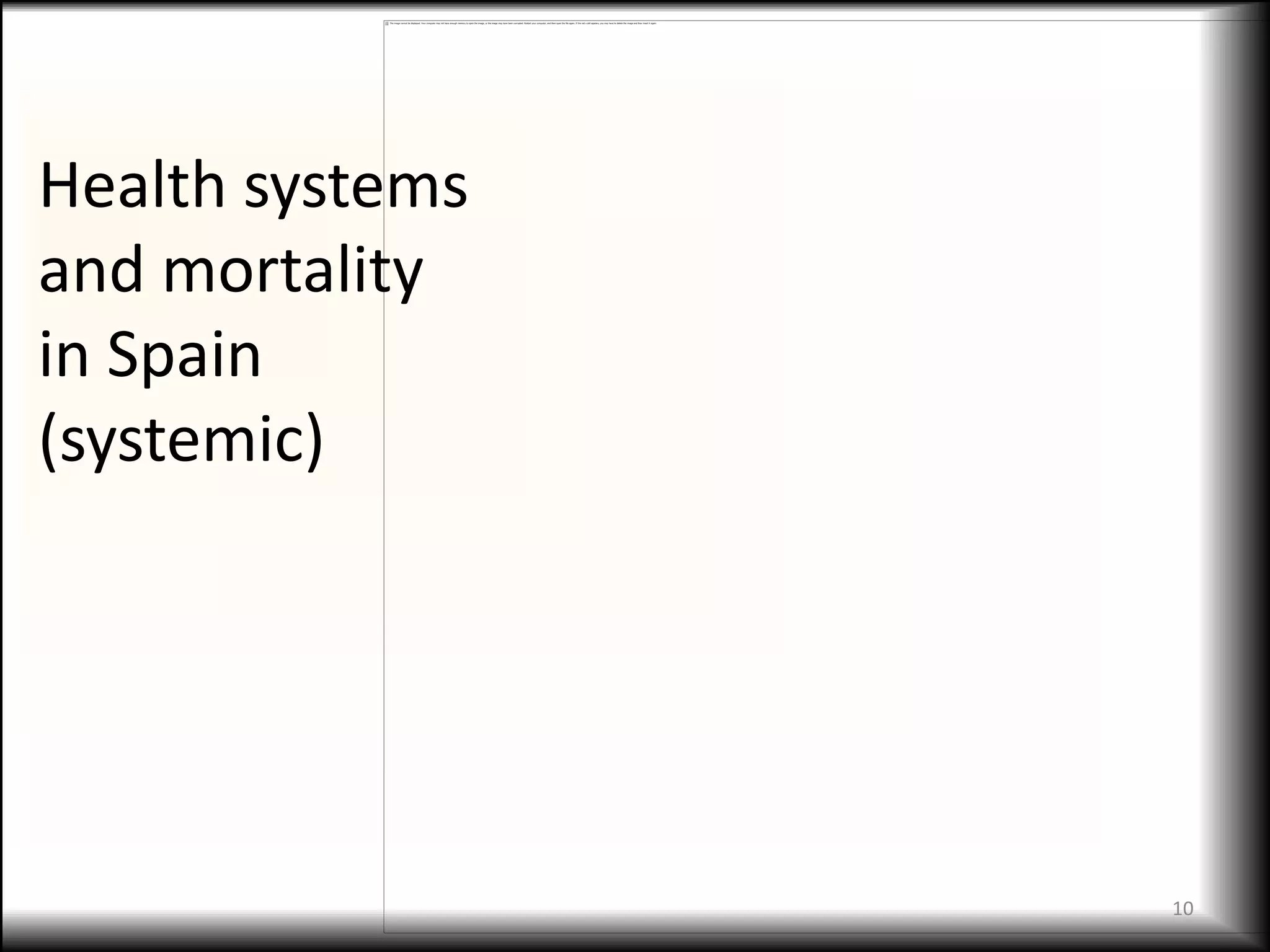 Health systems
and mortality
in Spain
(systemic)




                 10
 