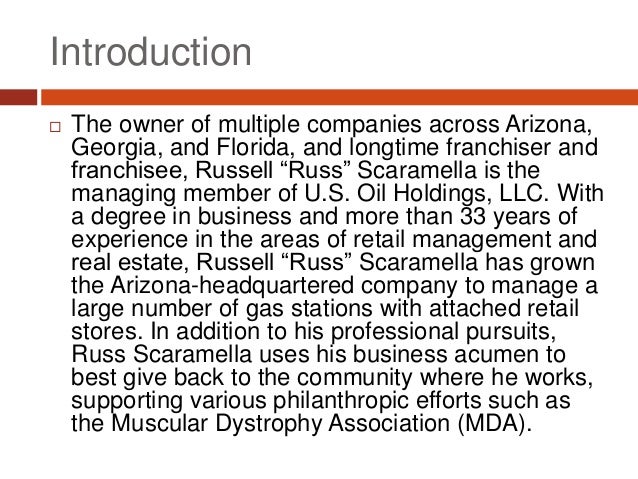 russ scaramella and u s oil holdings llc supports mda russ scaramella