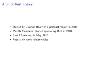 Rust Workshop - NITC FOSSMEET 2017 | PDF
