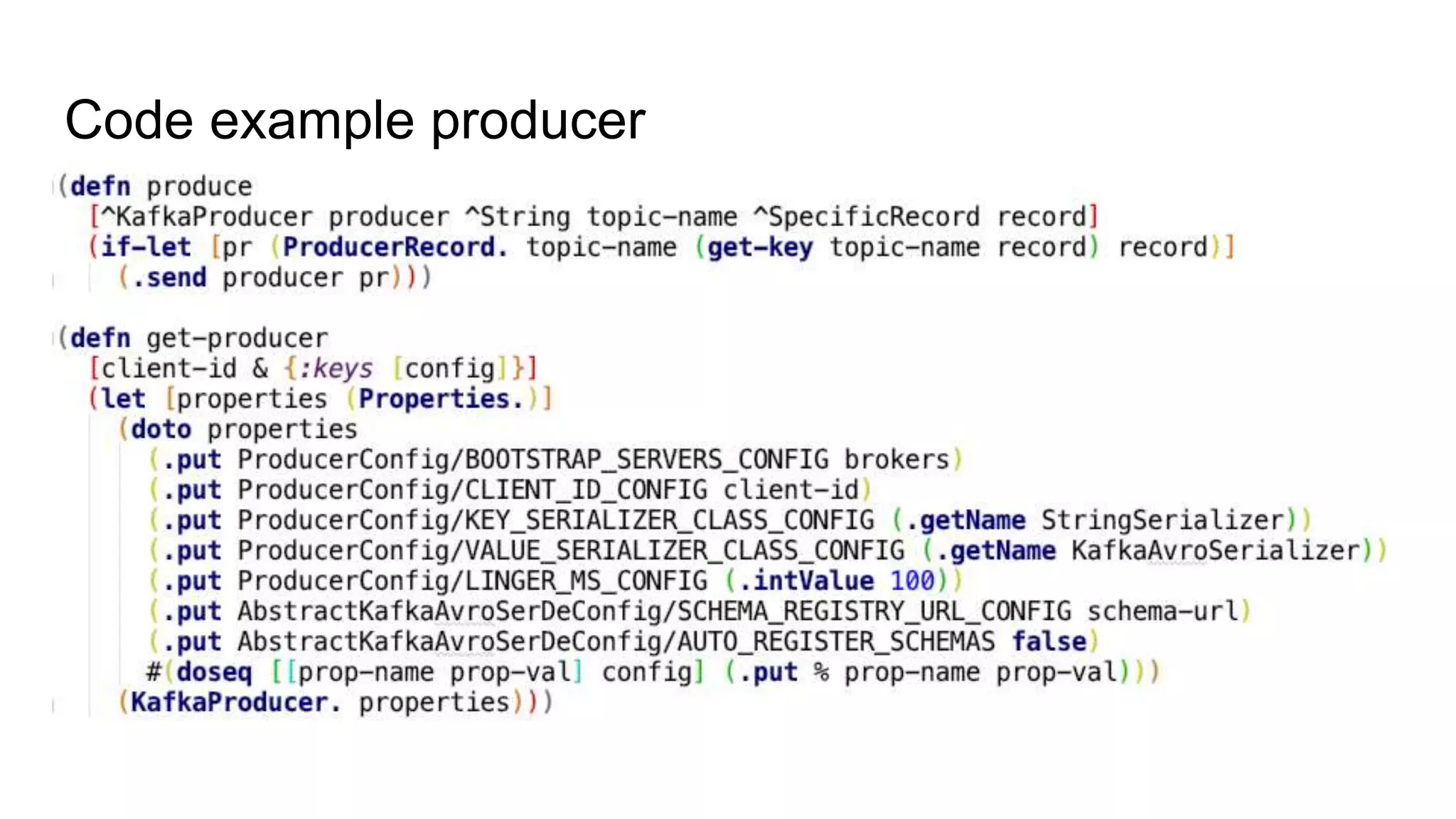 Code example producer
 