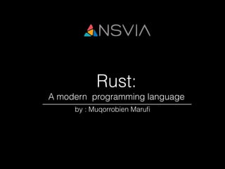 Rust system programming language | PPT