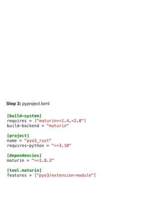 Rustifying a Python package in 2025 with pyo3 and maturin | PDF