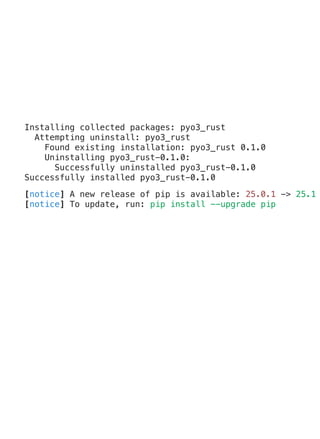 Rustifying a Python package in 2025 with pyo3 and maturin | PDF