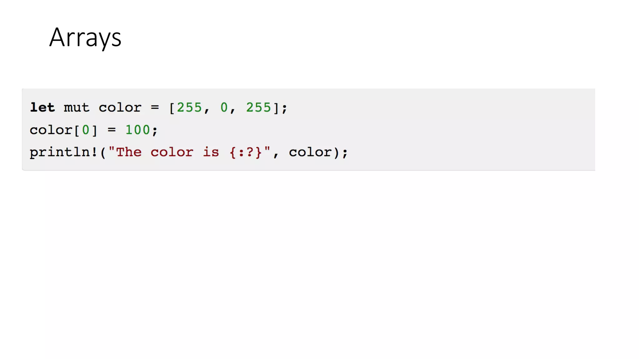 Arrays
 