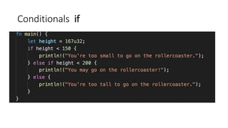 Conditionals if
 