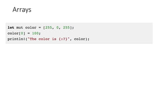 Arrays
 