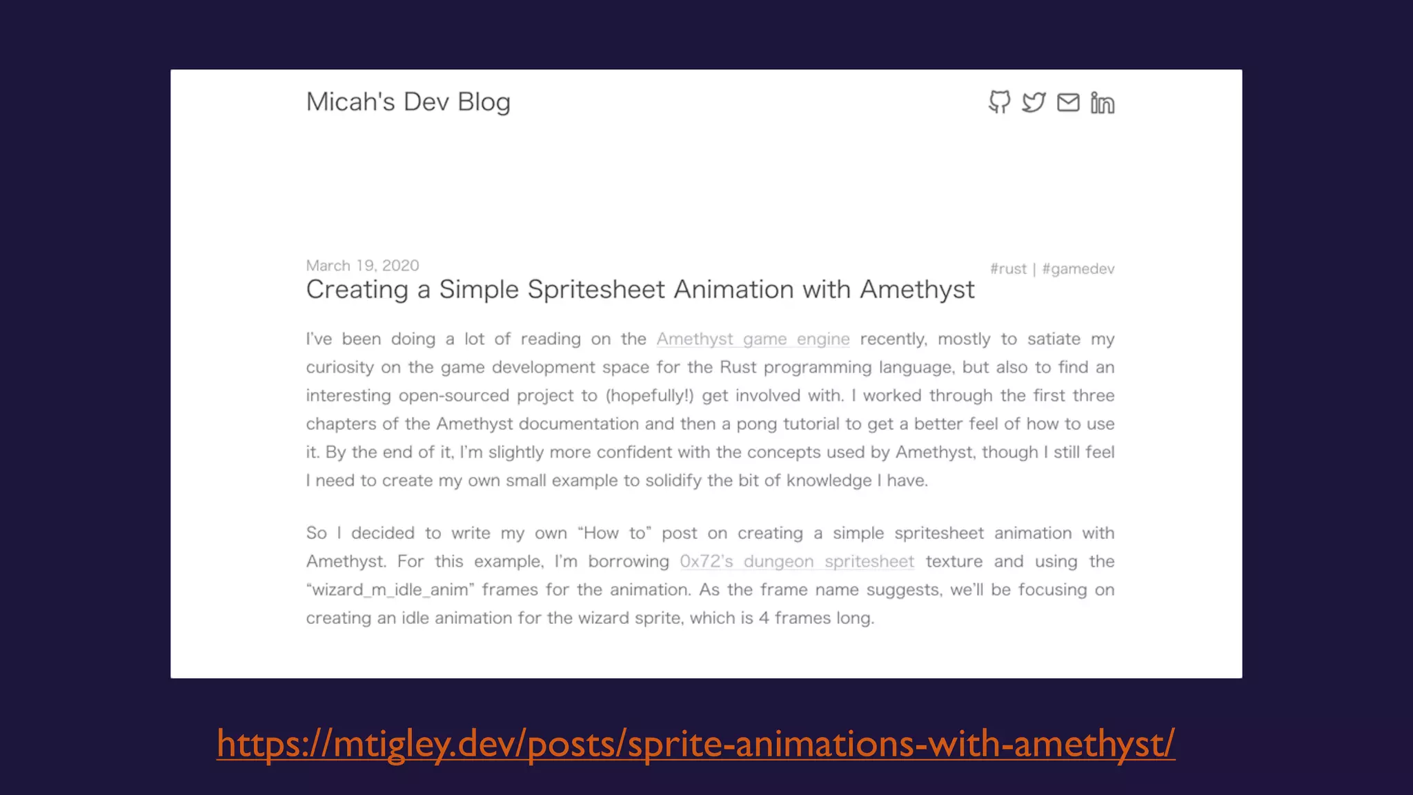 https://mtigley.dev/posts/sprite-animations-with-amethyst/
 