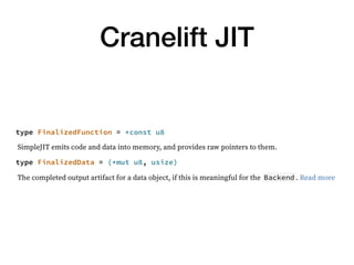 Cranelift JIT
 