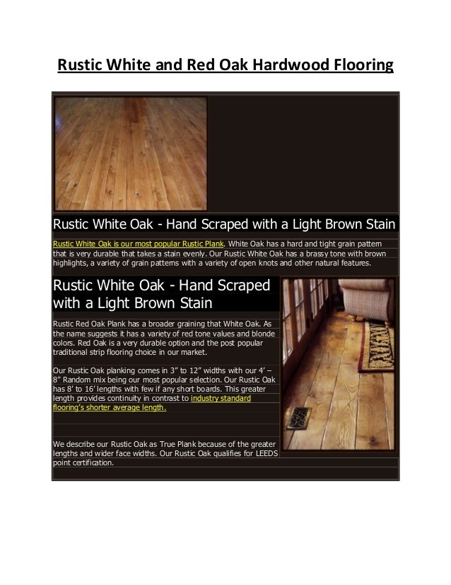 Rustic White And Red Oak Hardwood Flooring