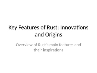 Key Features of the Rust Programming Language | PPTX