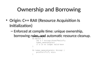 Key Features of the Rust Programming Language | PPTX