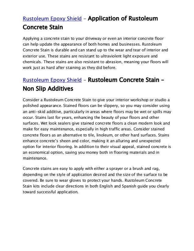 Rustoleum epoxy shield rustoleum concrete stain