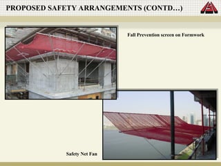 Safety Net Fan
PROPOSED SAFETY ARRANGEMENTS (CONTD…)
Fall Prevention screen on Formwork
 