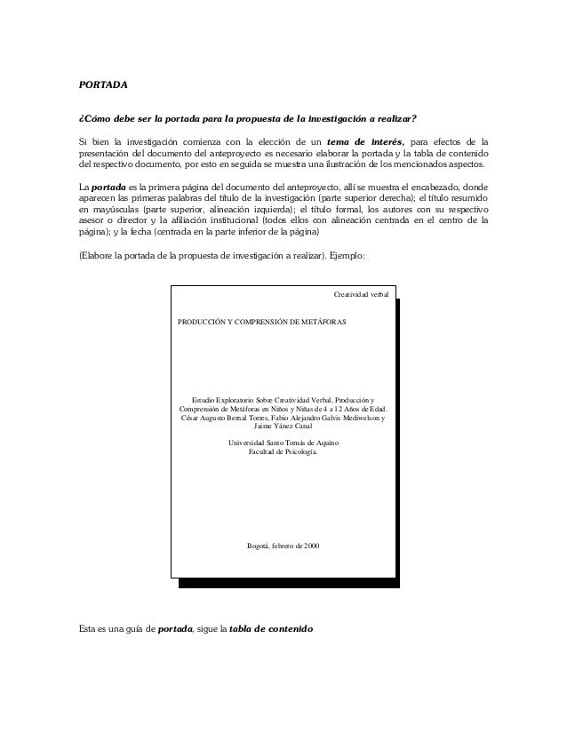 ruta para la presentacion del anteproyecto normas apa portadas normas apa