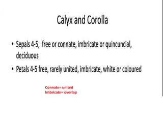 Connate= united
Imbricate= overlap
 
