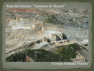  Ruta del Interior “Canteras de Macael”




                              “Cortijo Andaluz Vicente”
 
