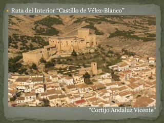  Ruta del Interior “Castillo de Vélez-Blanco”




                                “Cortijo Andaluz Vicente”
 