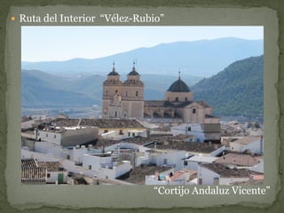  Ruta del Interior “Vélez-Rubio”




                              “Cortijo Andaluz Vicente”
 
