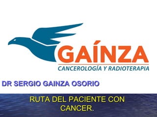 RUTA DEL PACIENTE CONRUTA DEL PACIENTE CON
CANCERCANCER..
DR SERGIO GAINZA OSORIODR SERGIO GAINZA OSORIO
 