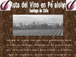 [object Object],[object Object],Ruta del Vino en Peñalolén Santiago de Chile 