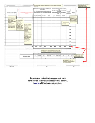 De manera más nítida encontrará este
formato en la dirección electrónica del PEC
(www. chihuahua.gob.mx/pec)
 