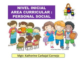 Mgtr. Katherine Carbajal Cornejo
NIVEL INICIAL
AREA CURRICULAR :
PERSONAL SOCIAL
 
