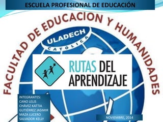 ESCUELA PROFESIONAL DE EDUCACIÓN 
INTEGRANTES: CANO LELIS CHÁVEZ KATTIA GUTIÉRREZ JASIMIR MAZA LUCERO SALVADOR KELLY 
NOVIEMBRE, 2014  