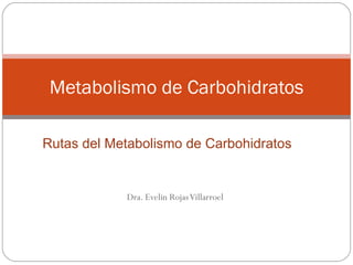 Metabolismo de Carbohidratos

Rutas del Metabolismo de Carbohidratos


            Dra. Evelin Rojas Villarroel
 