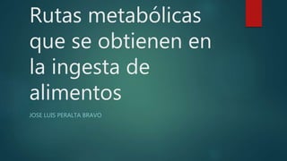 Rutas metabólicas
que se obtienen en
la ingesta de
alimentos
JOSE LUIS PERALTA BRAVO
 