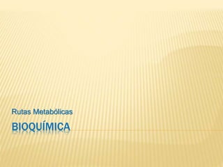 BIOQUÍMICA
Rutas Metabólicas
 