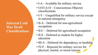 Draft Classification War, Citizenship, & Masculinity (Amy Rutenberg) | PPT