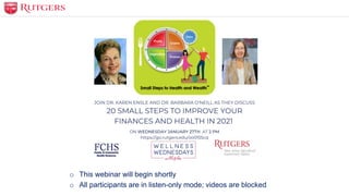 o This webinar will begin shortly
o All participants are in listen-only mode; videos are blocked
 
