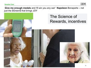 © 2014 IBM Corporation 19
Smarter Care
Give me enough medals and I'll win you any war' Napoleon Bonaparte – not
just the $...