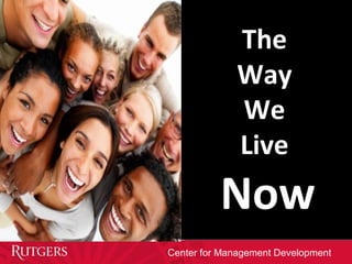 Center for Management Development
The
Way
We
Live
Now
 