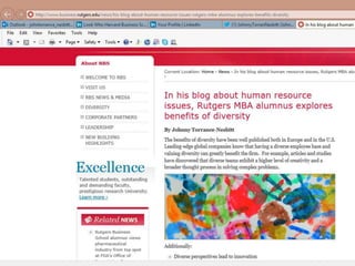Rutgers Diversity Article 2013