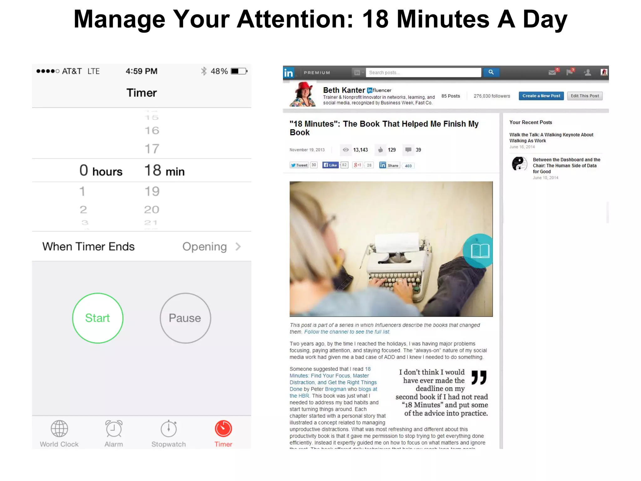 Manage Your Attention: 18 Minutes A Day
 