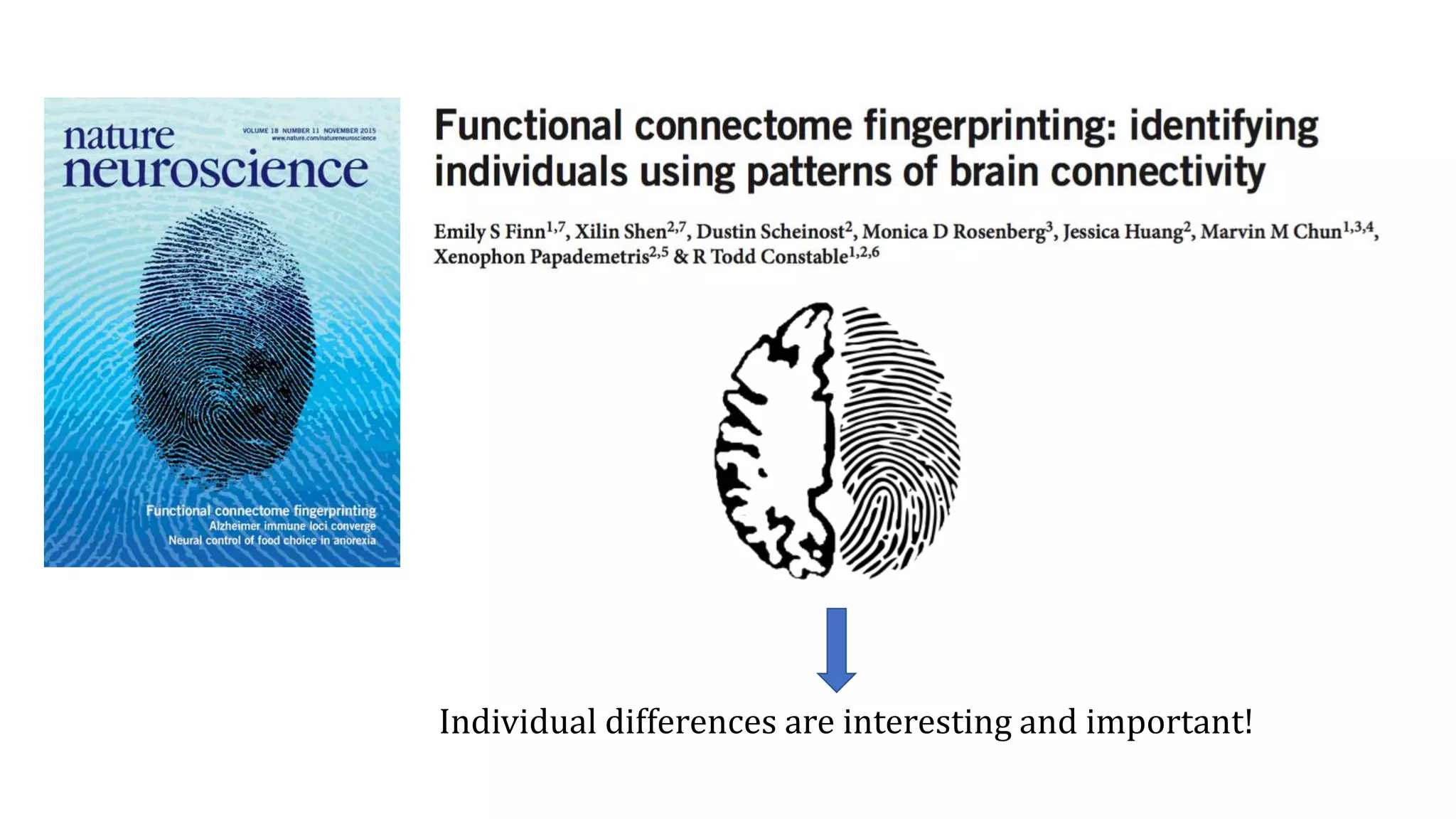 Individual differences are interesting and important!
 
