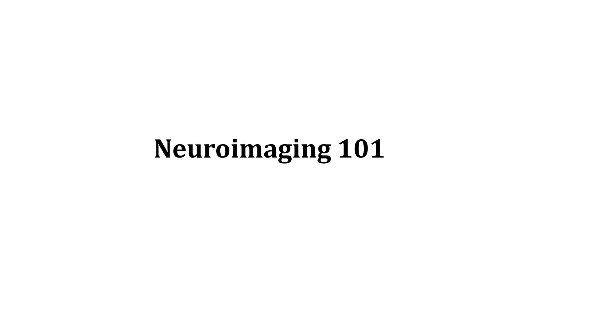 Neuroimaging 101
 