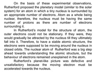 Planetary Model By Rutherford Ritism Rutherford model of atom | PPTX