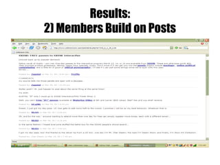 Results:
2) Members Build on Posts
 