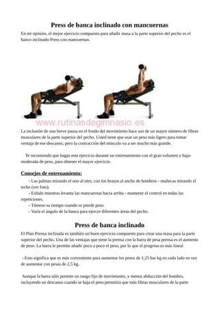 Rutina de pecho volumen | PDF