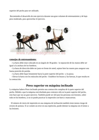 Rutina de pecho volumen | PDF