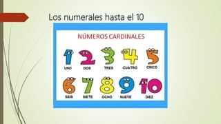Los numerales hasta el 10
 