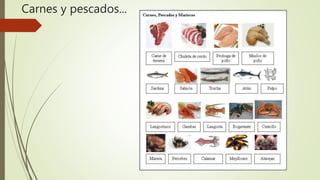 Carnes y pescados...
 