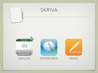 SKRIVA
INTOWORDSSKOLSTIL PAGES
 