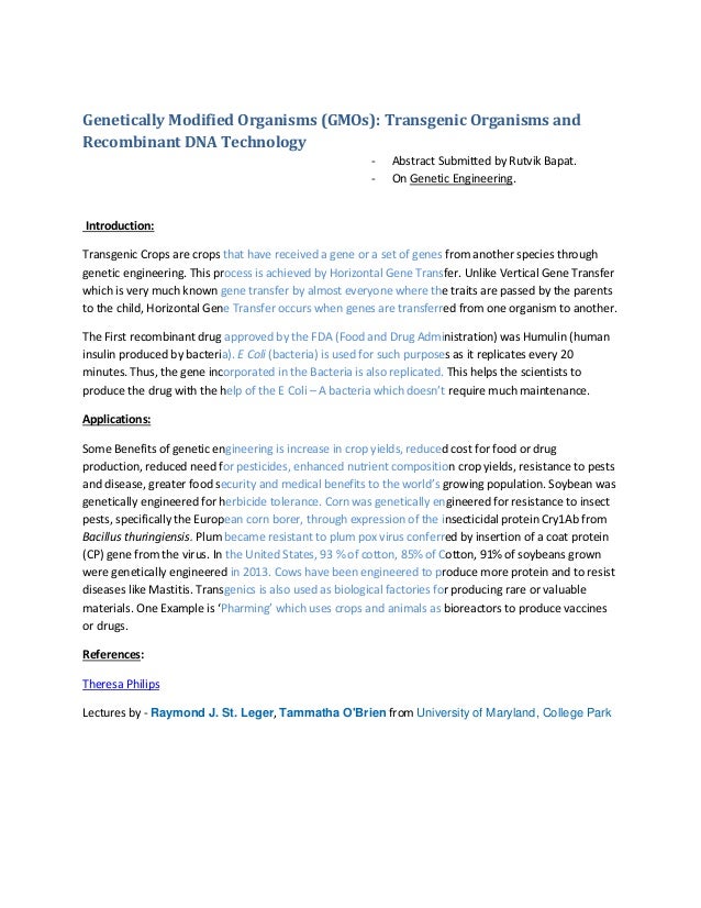 Genetically modified foods research papers